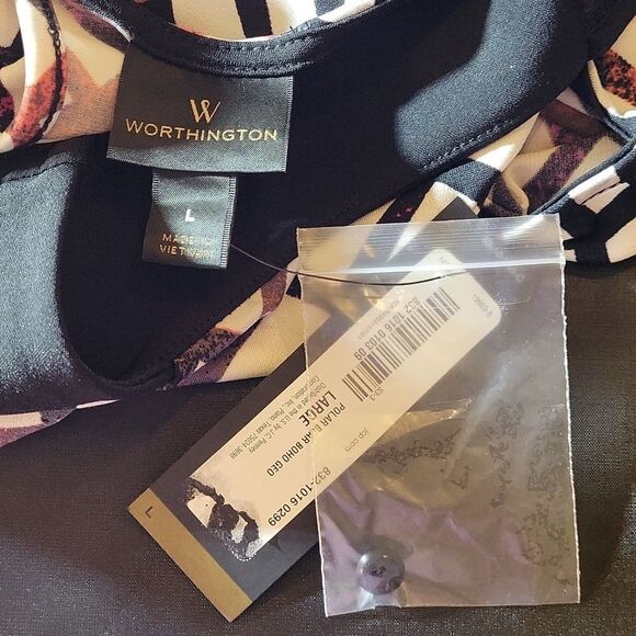 BRAND NEW WORTHINGTON MULTI-COLOR POLAR BEAR BOHO GEO WOMEN"S SHIRT - Picture 12 of 14